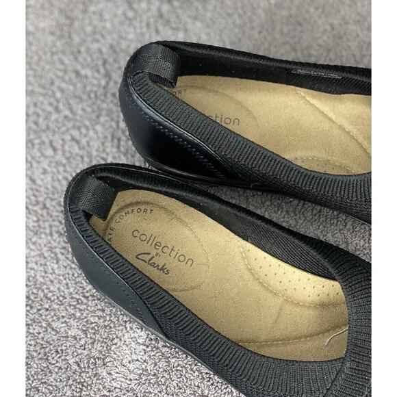 Clark’s Women’s Size 7 Collection Sashlyn Slip On Comfort Shoes Black Mesh Knit - Picture 4 of 7